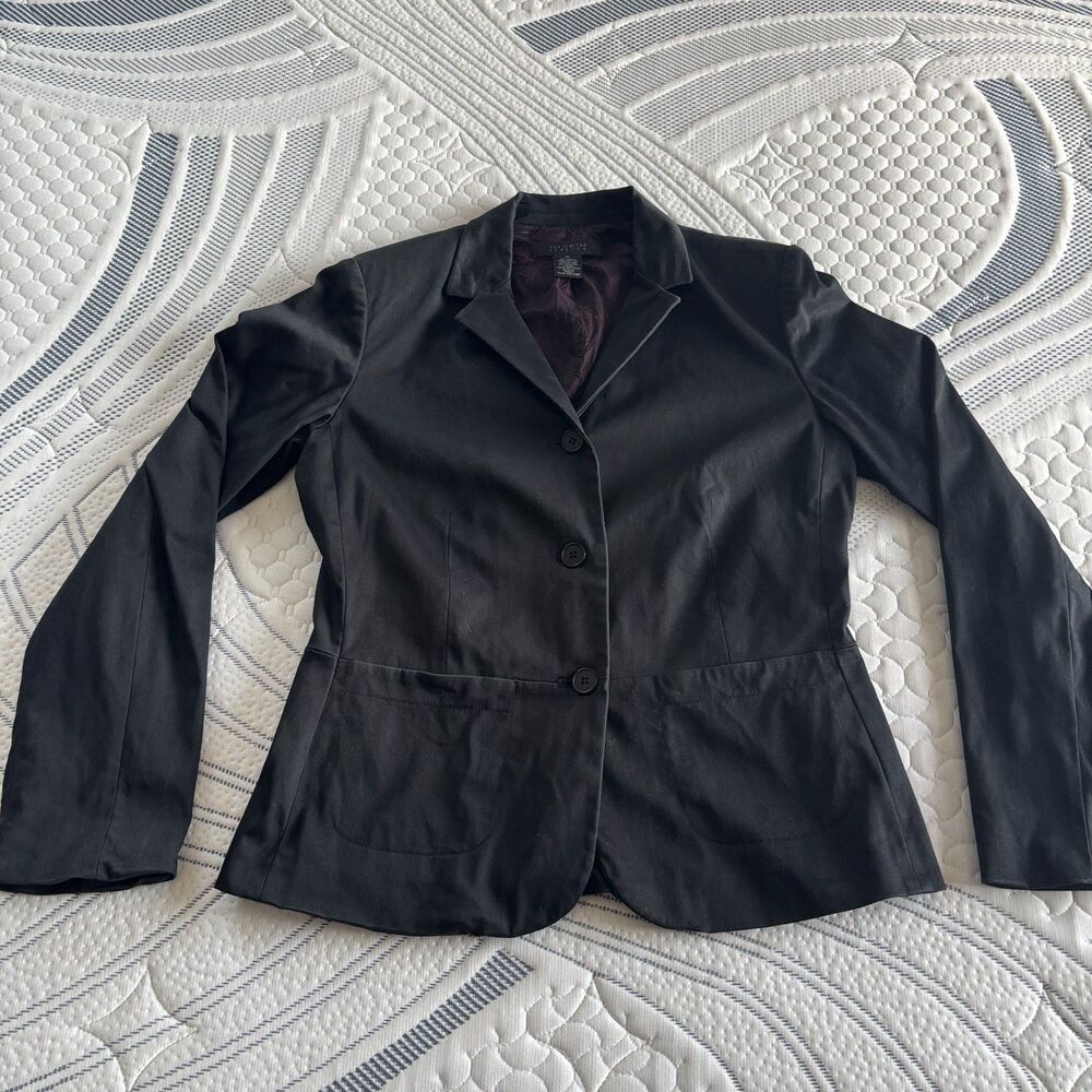 The Limited: Stretch Women's Black Three-Button Blazer Jacket - Size Medium (M)
